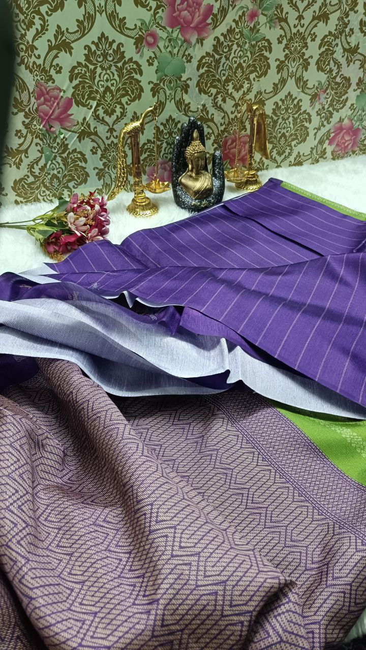 Green Tinkha Cow Vegan tussar saree SA25615