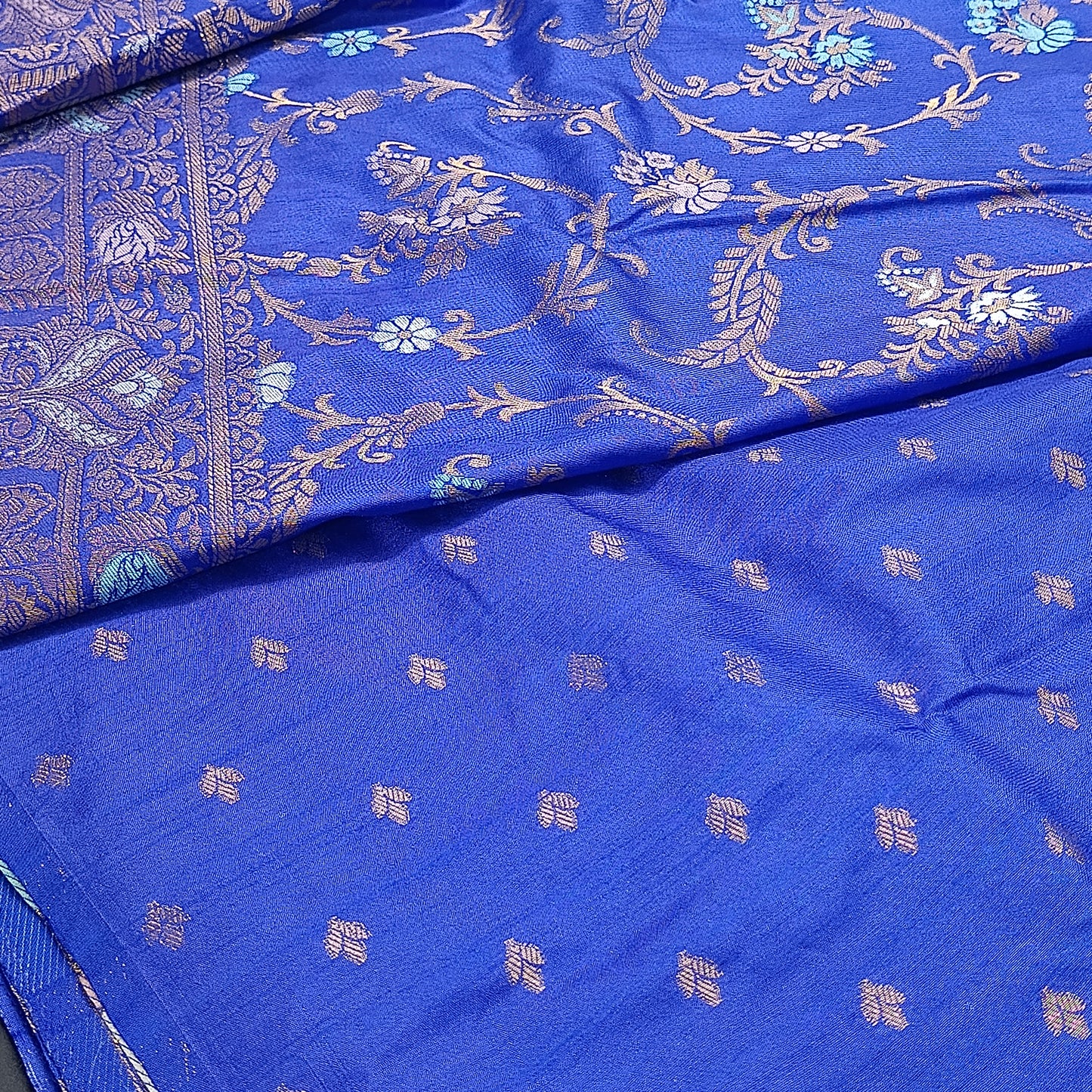 Royal Blue Anaamika vegan kaddi georgette saree MA25266