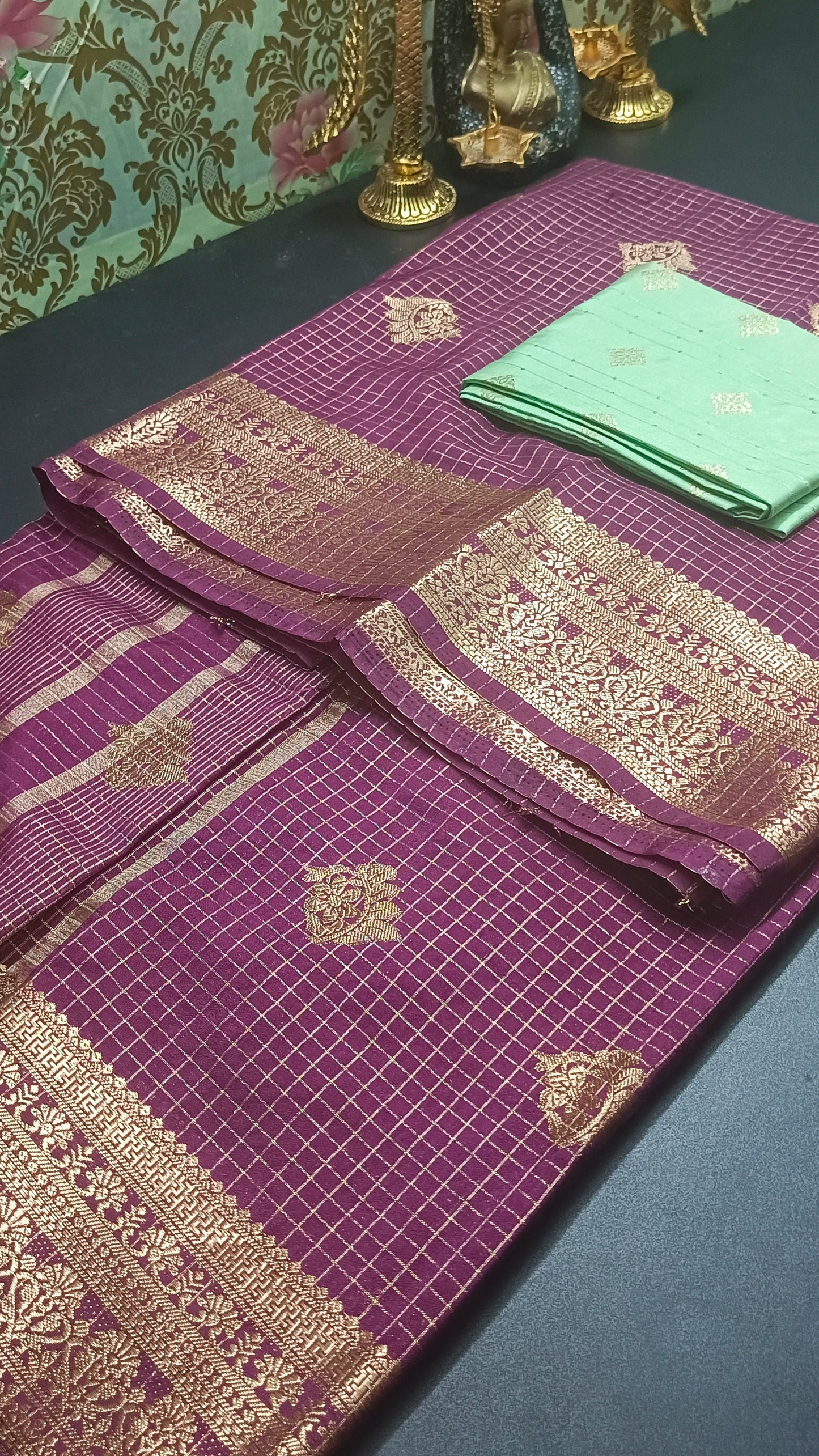 Dark purple Jaalika Vegan Viscose Georgette Saree MA25225