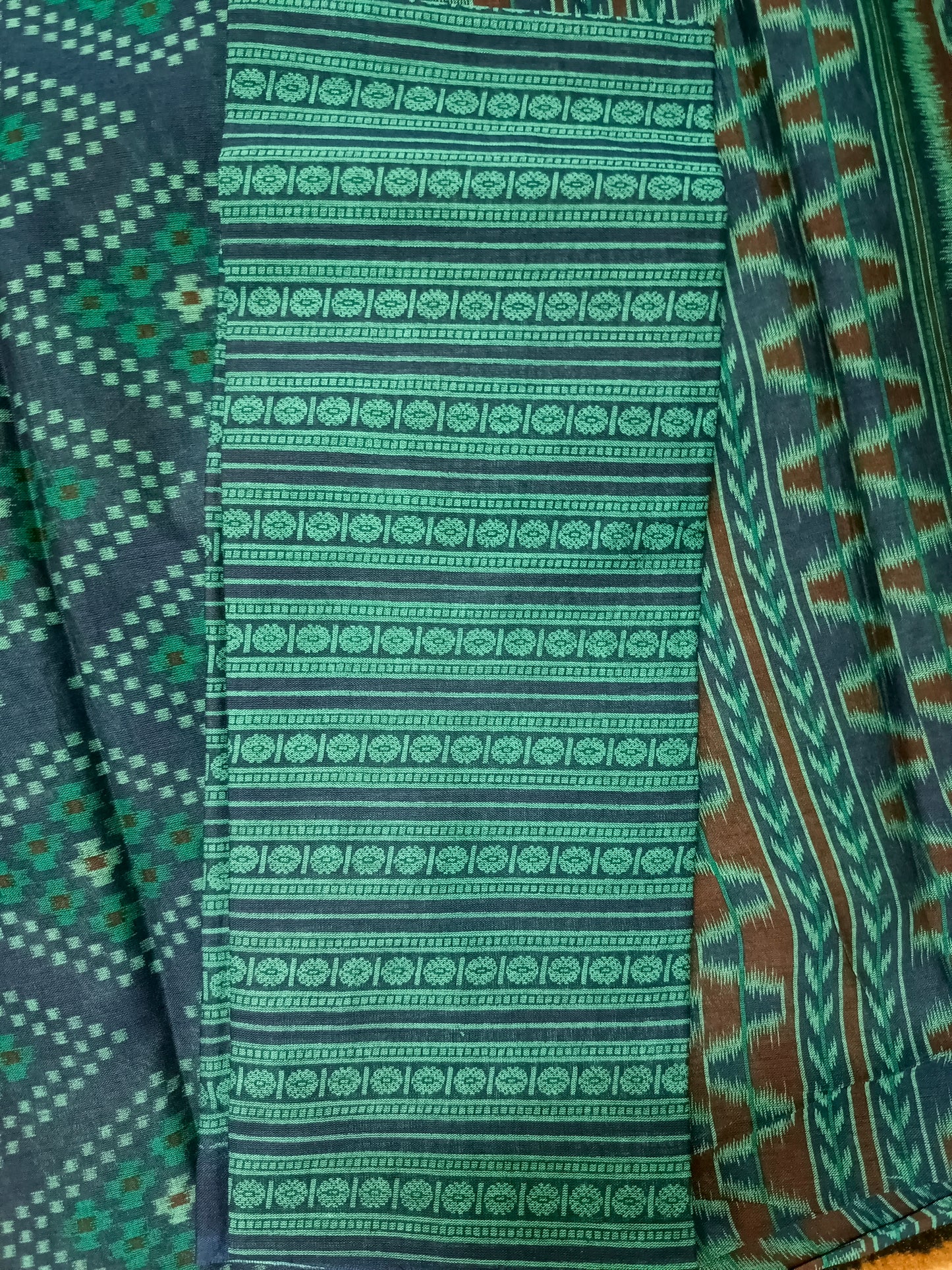Blue Malai Maska ikkat screen printed vegan malai cotton saree HA25542