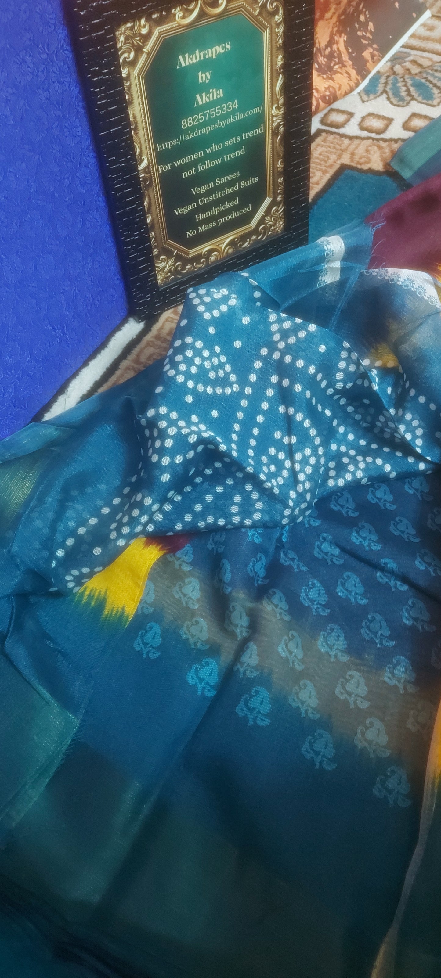 Wine Tricolor vegan linen zari border saree JA26035