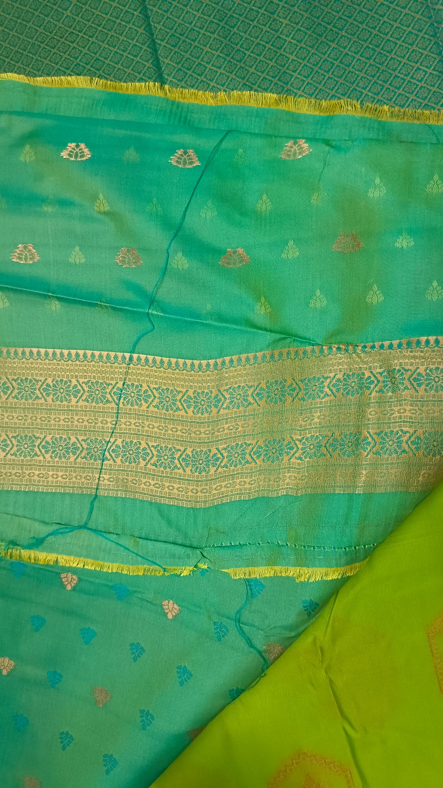 Green Anantha vastra Vegan Kanchi soft silk saree MA25121