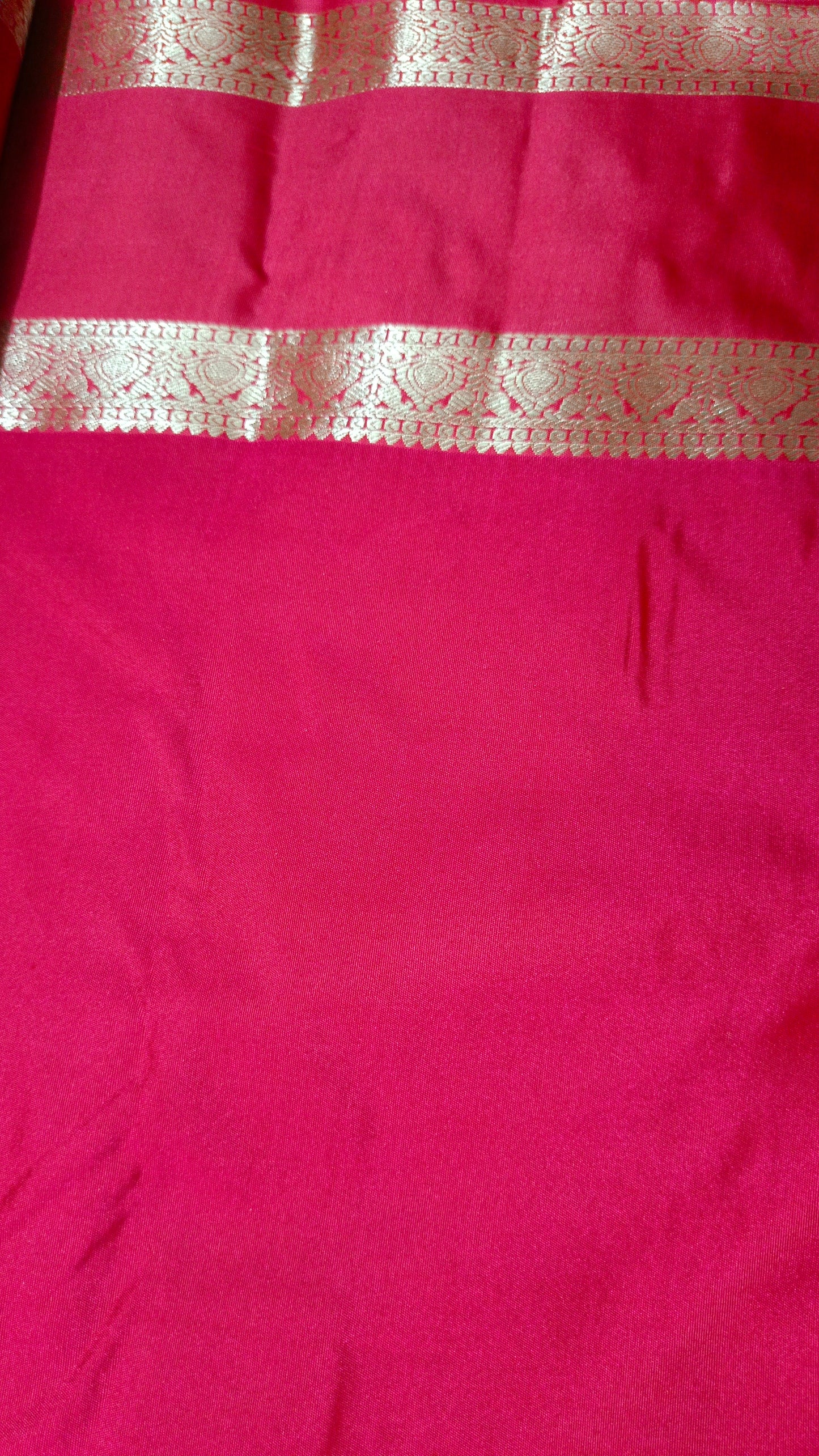 Brown with red Parijatham Vegan premium kanchi brocade silk saree LA25931