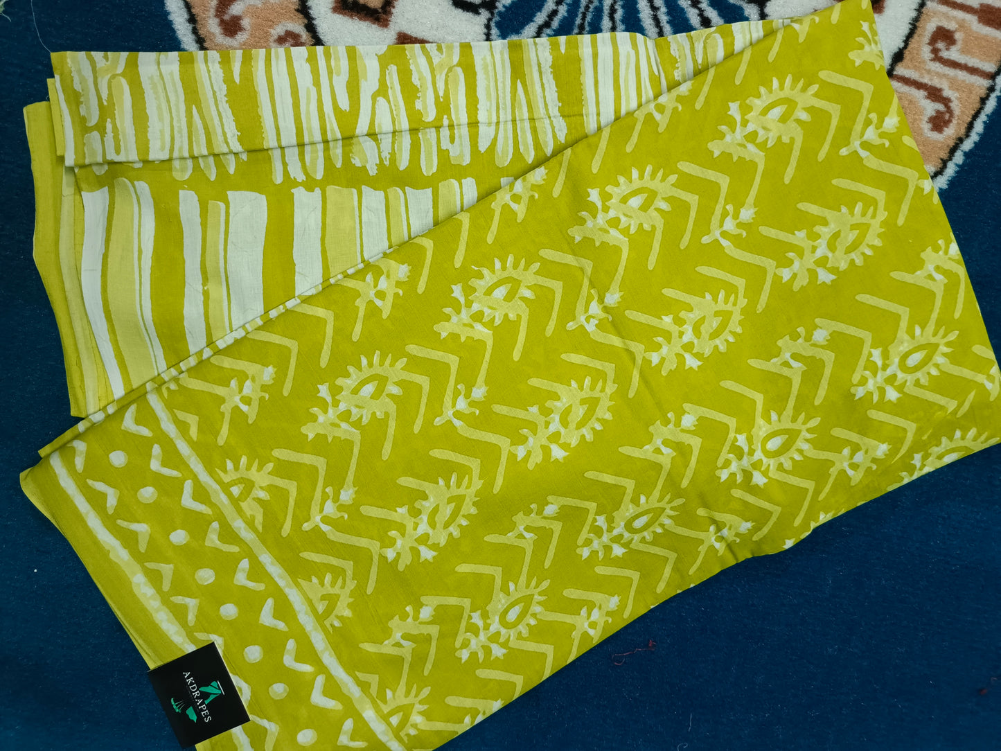 Green Vegan floral Jaipur cotton saree SA25749