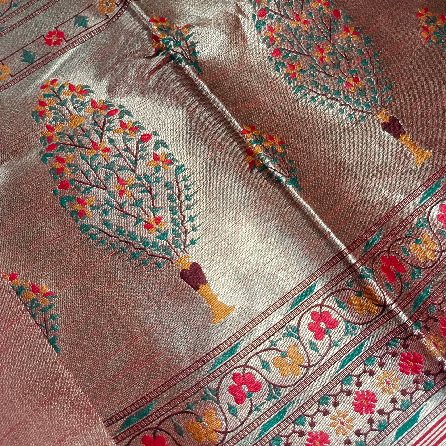 Royal Blue Pythani Vegan Raw Silk Saree HA25533