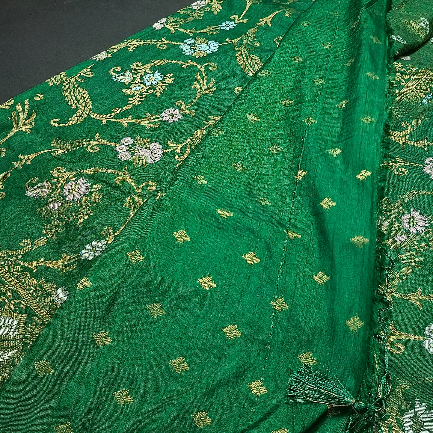 Bottle Green Anaamika vegan kaddi georgette saree MA25269
