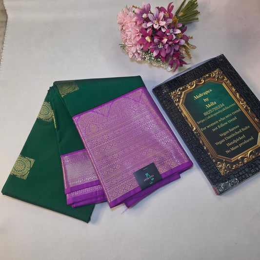 Green Lavender Parampara vegan kanchi silk saree GA26140