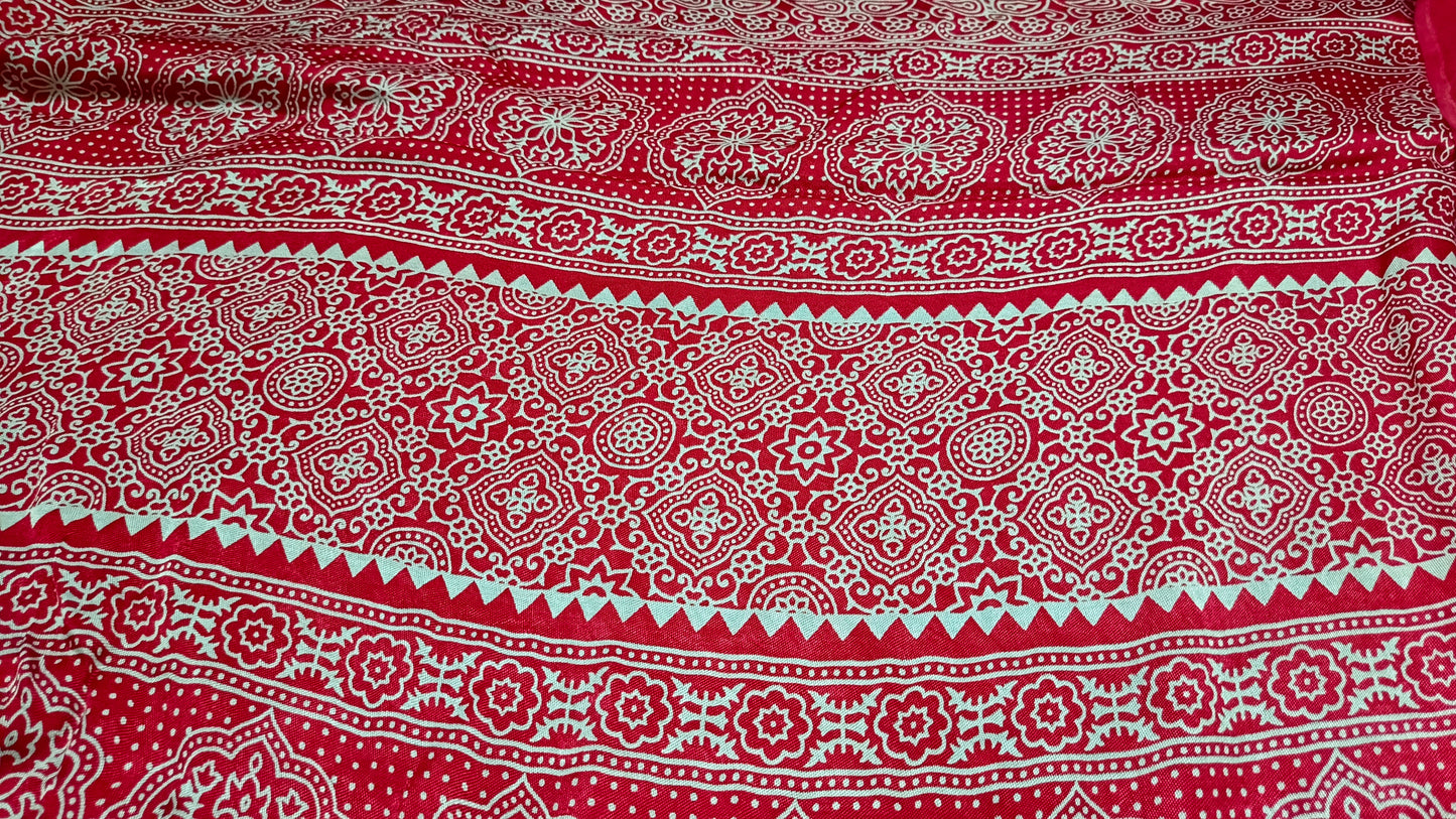 Red Mystic Mashru vegan silk saree SA25860