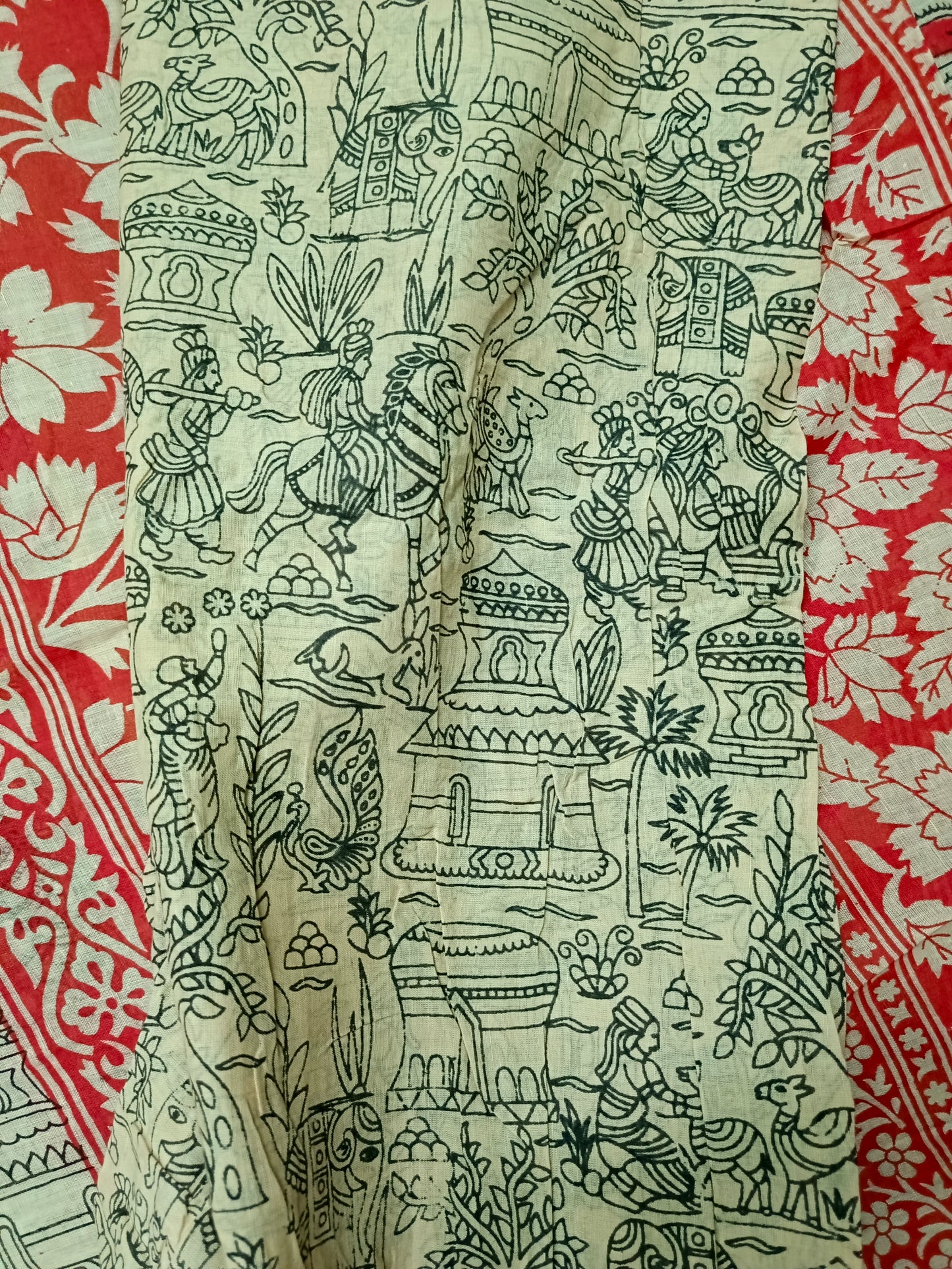 Pink Ganga Mull Cotton kalamkari saree SA25855