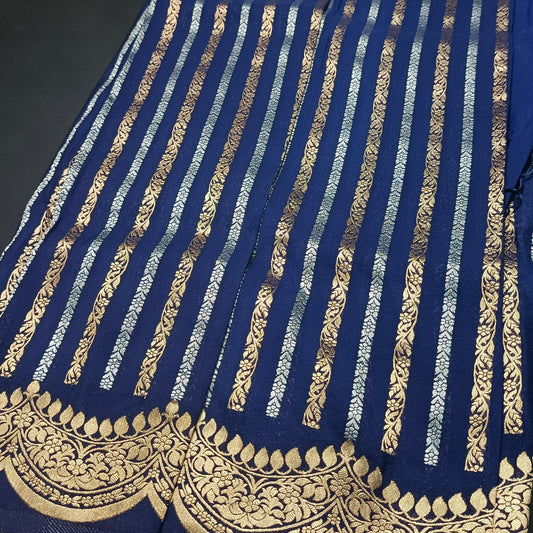 Navy blue Kanakavalli Premium vegan kaddi georgette saree MA25239