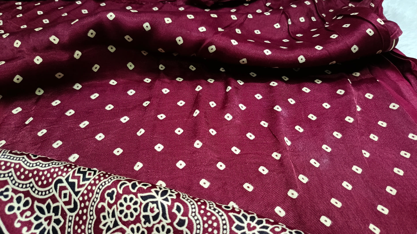 Maroon Mystic Mashru vegan silk saree SA25858