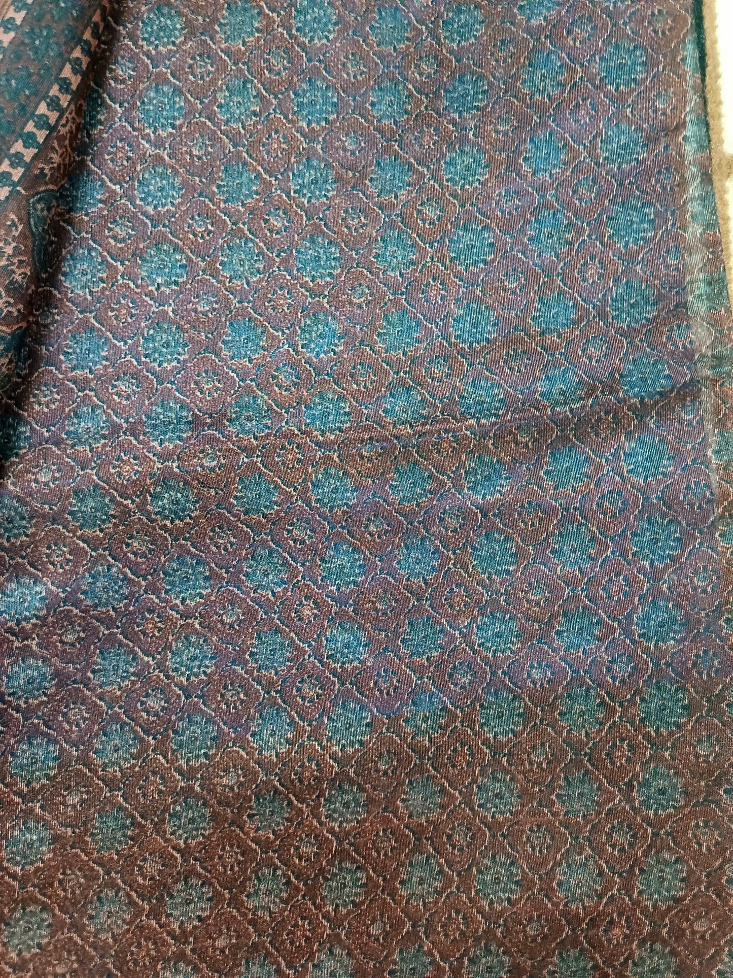 Blue Fushion bandhini Ajrakh Malai cotton saree HA25412
