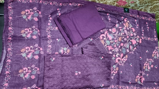 Wine chanderi hakoba suit PA25056