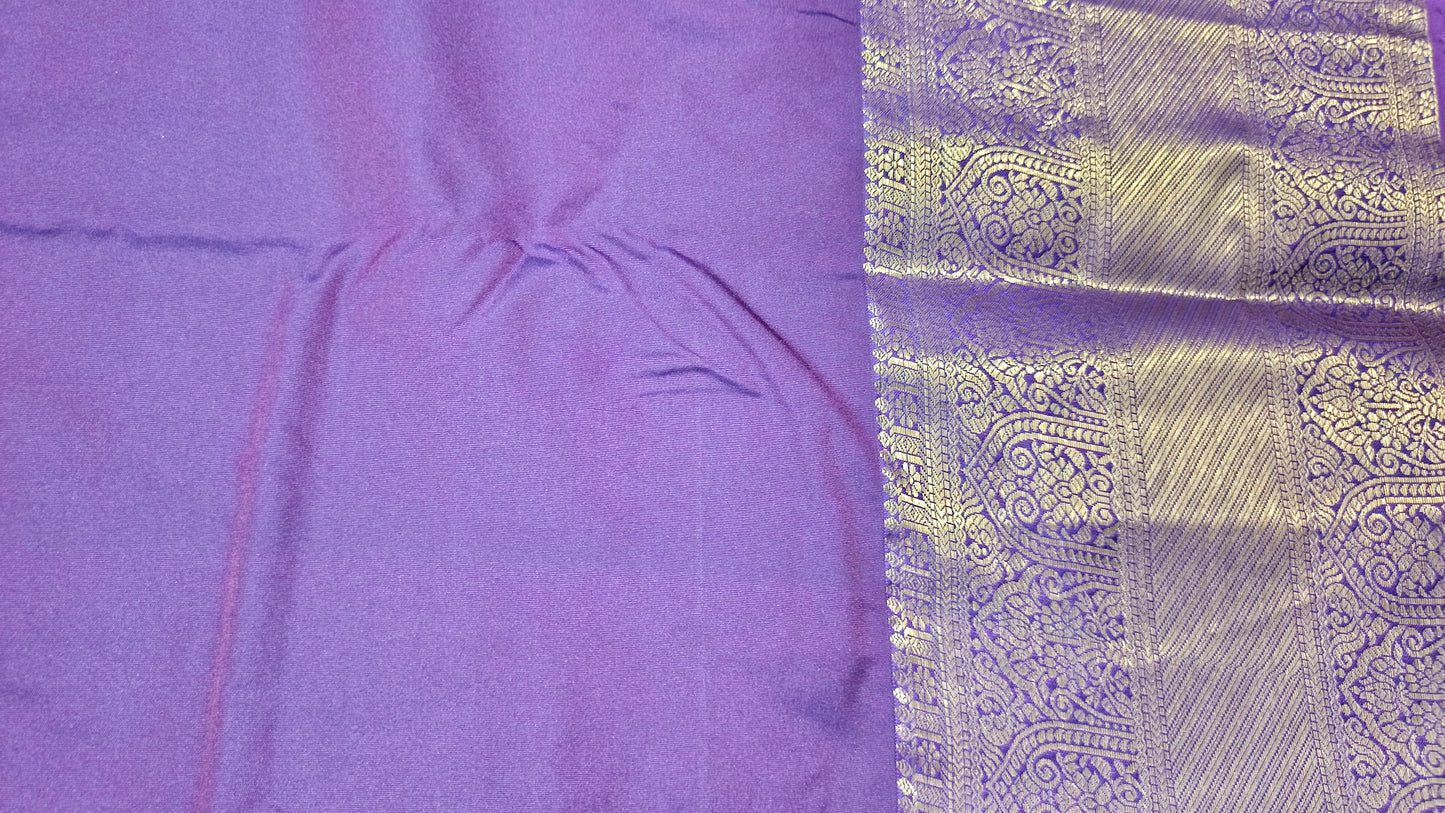 Peacock blue with violet Varnajalam vegan premium kanchi silk saree LA25919