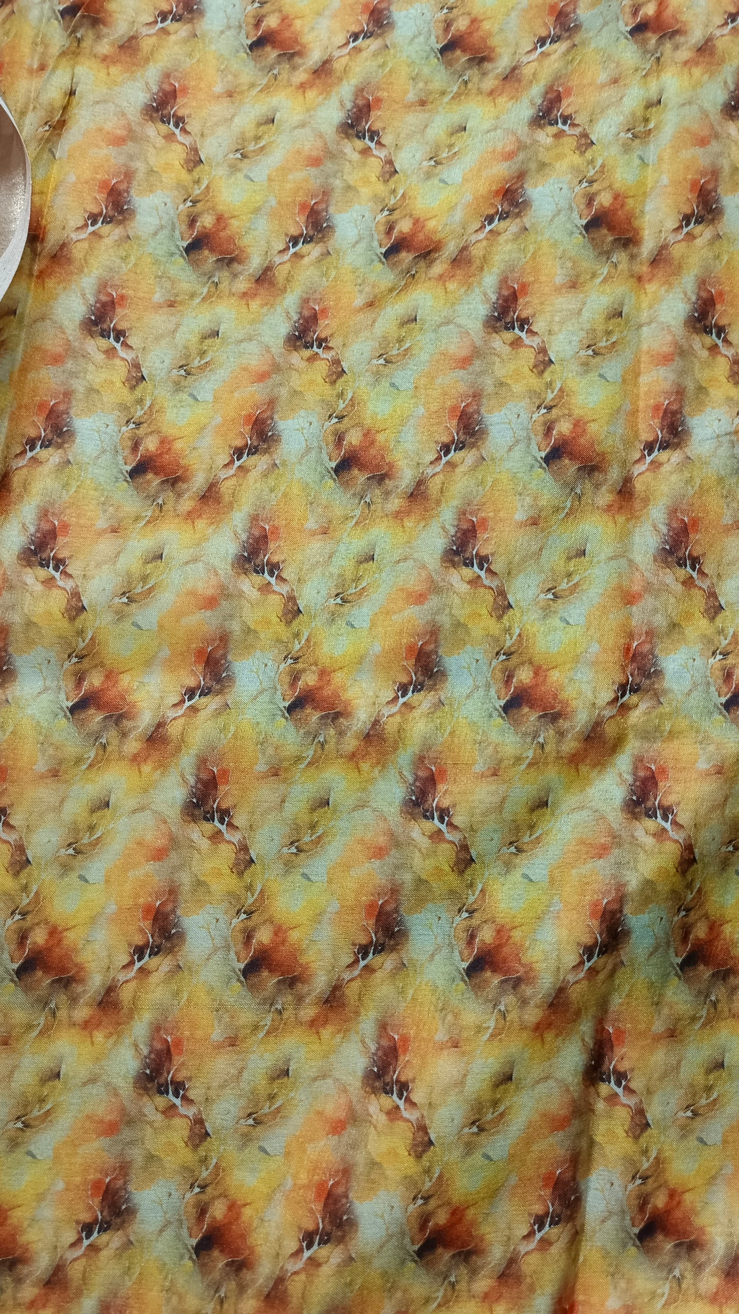 Yellow Marble Vegan Chiffon silk saree SA25704