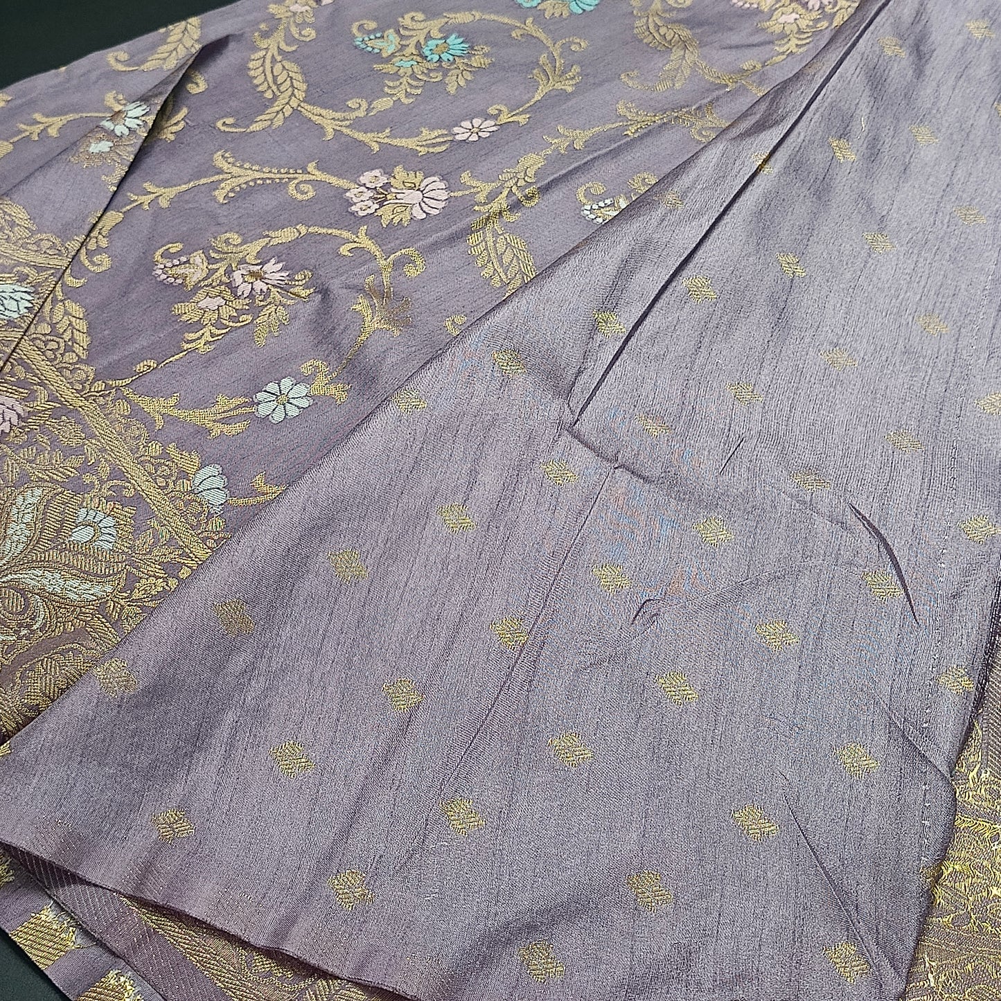 Lilac Anaamika vegan kaddi georgette saree MA25275