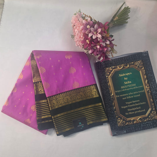 Purple Dark green Parampara vegan kanchi silk saree GA26165