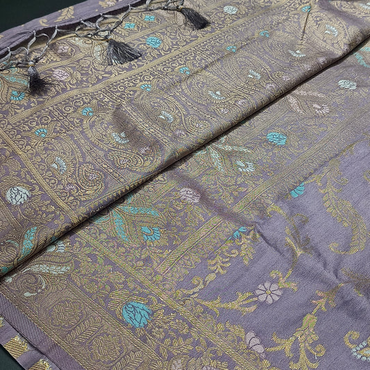 Lilac Anaamika vegan kaddi georgette saree MA25275