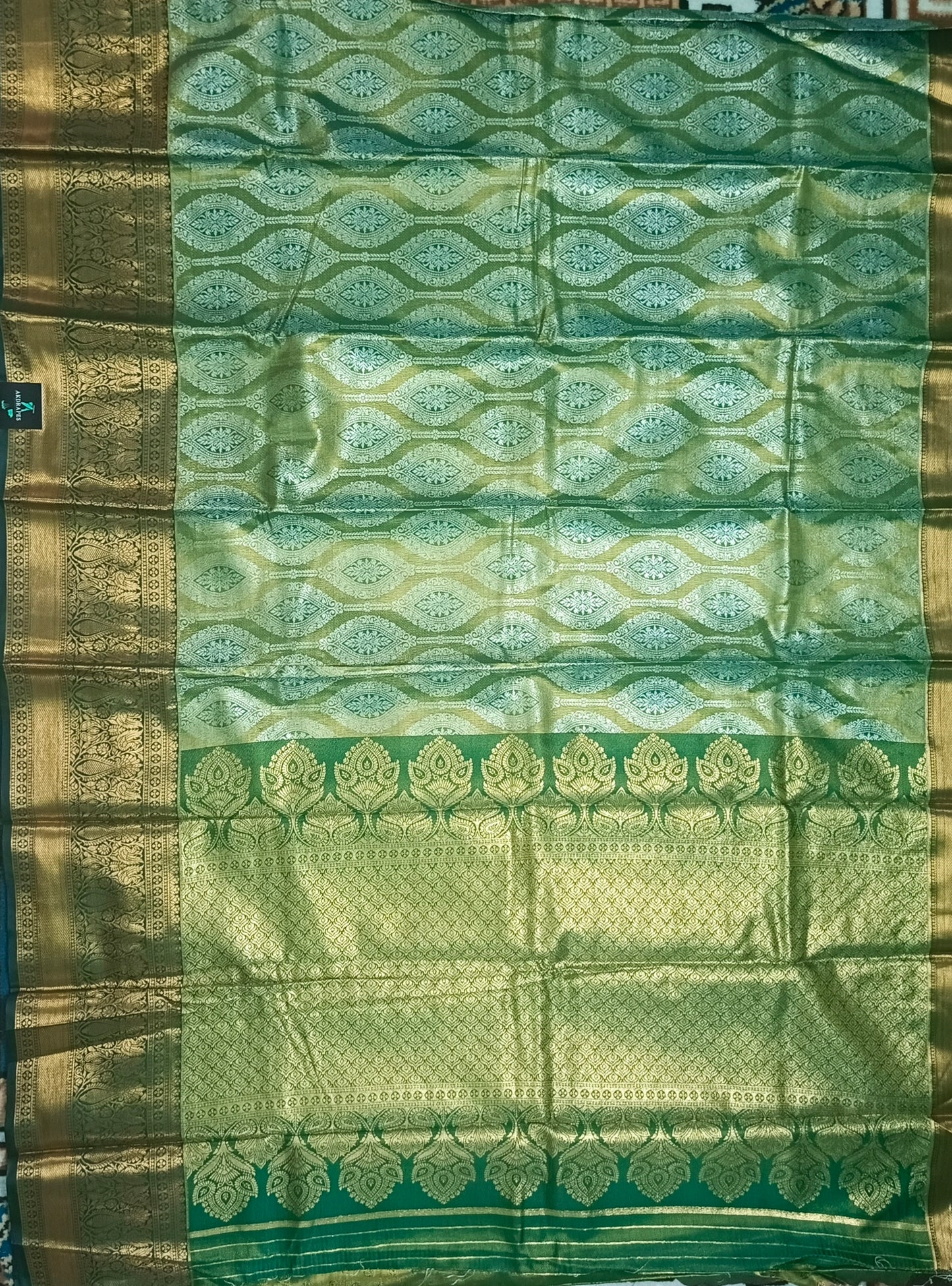 Green Swarnika Vegan bridal silk saree JA25313