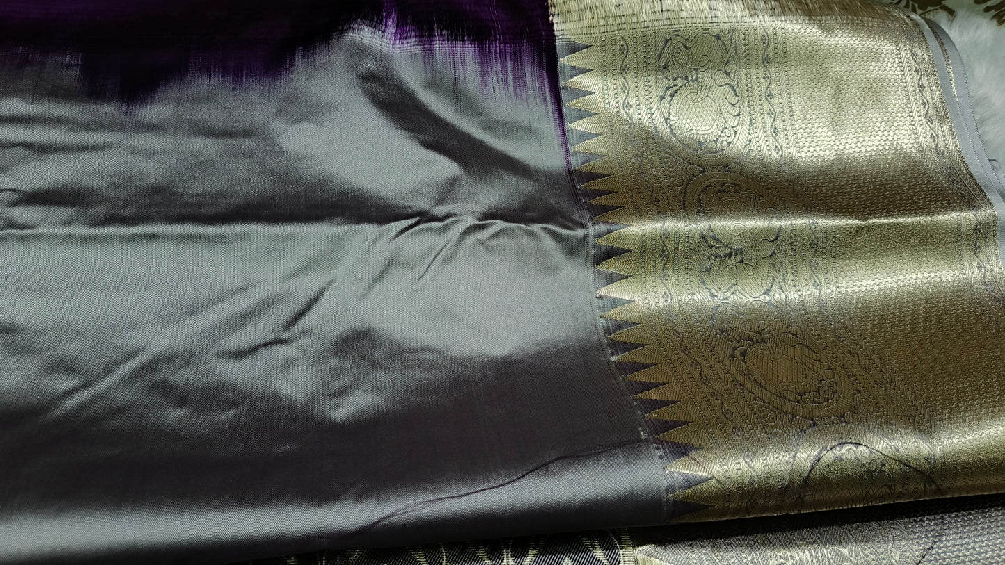 Violet Varnajalam vegan premium kanchi silk saree LA25911