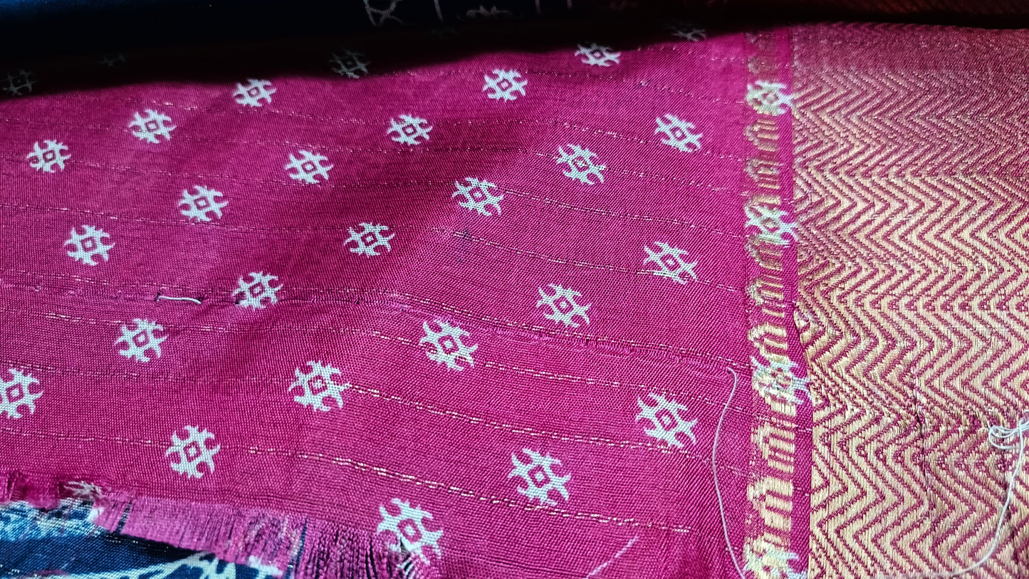 Navy blue with pink Semi dola butterfly saree SA25721
