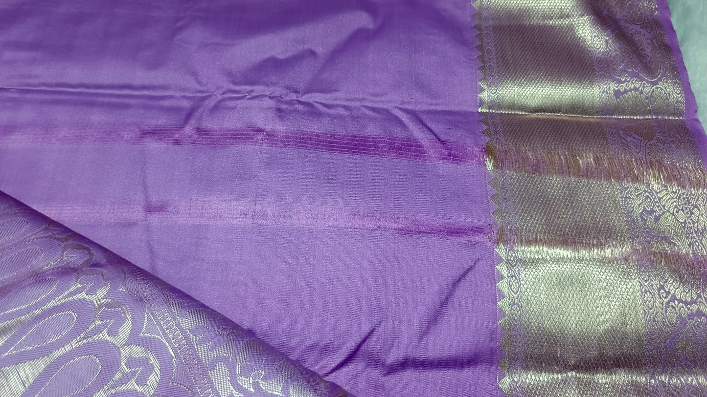Purple Ashwa gaja vegan bridal kanchi silk saree LA25954