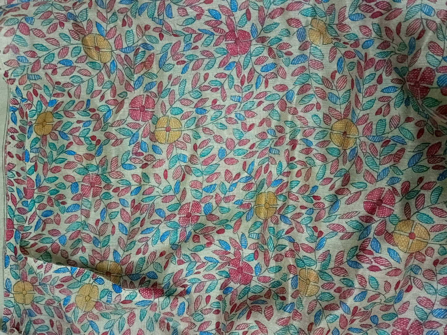 Green Fushion bandhini madhubani Malai cotton saree HA25527