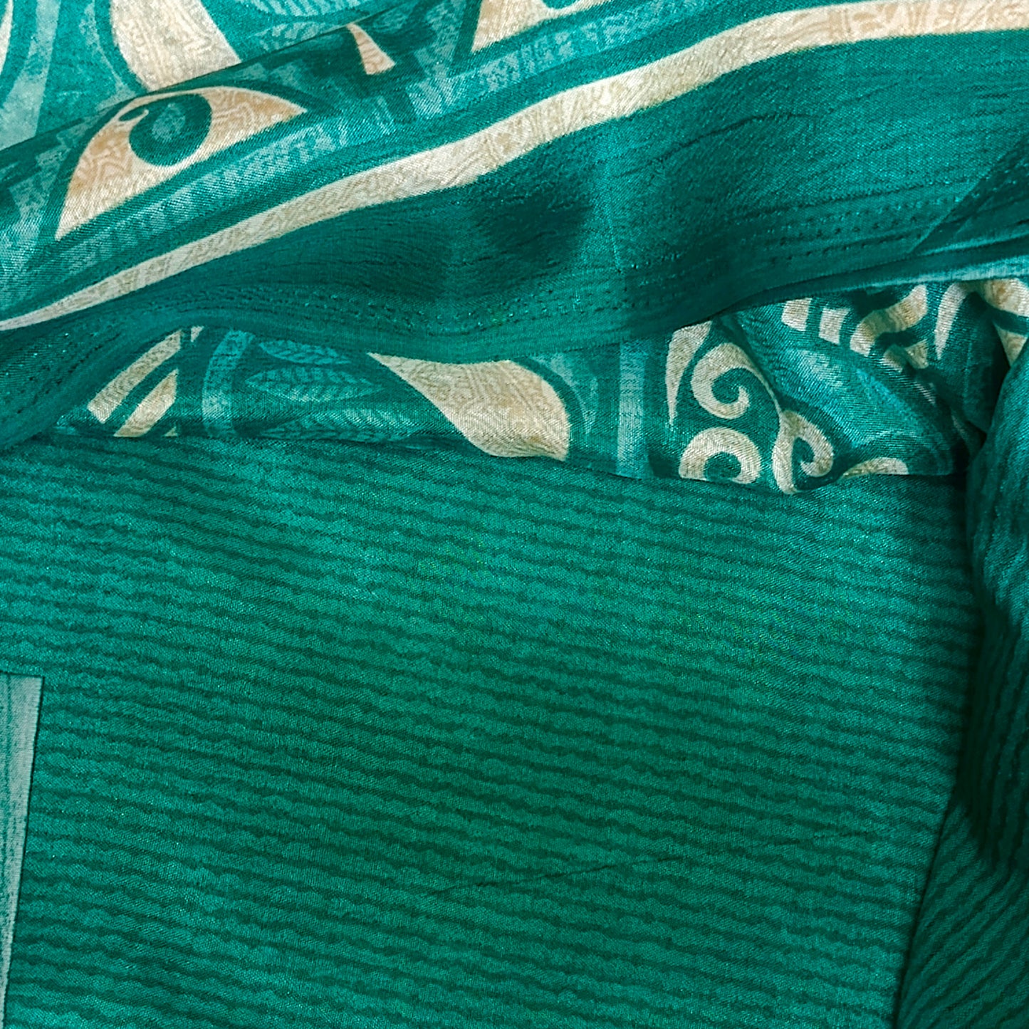 Green Vriddhi silk vol 7 vegan tussar crepe digital saree SA25661