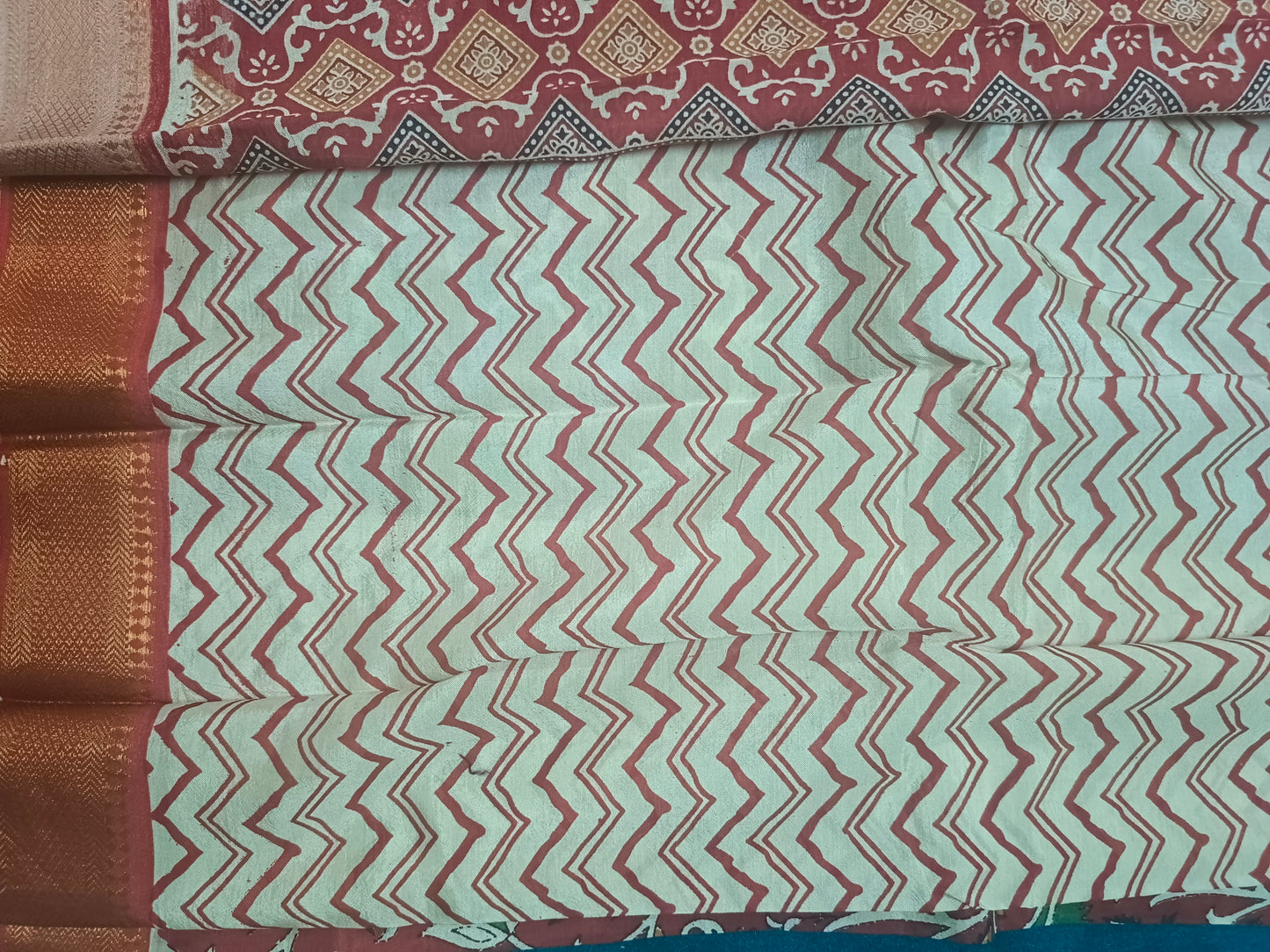 Red Kalamkari veg dyed Vegan Magalgiri silk cotton Saree HA25472