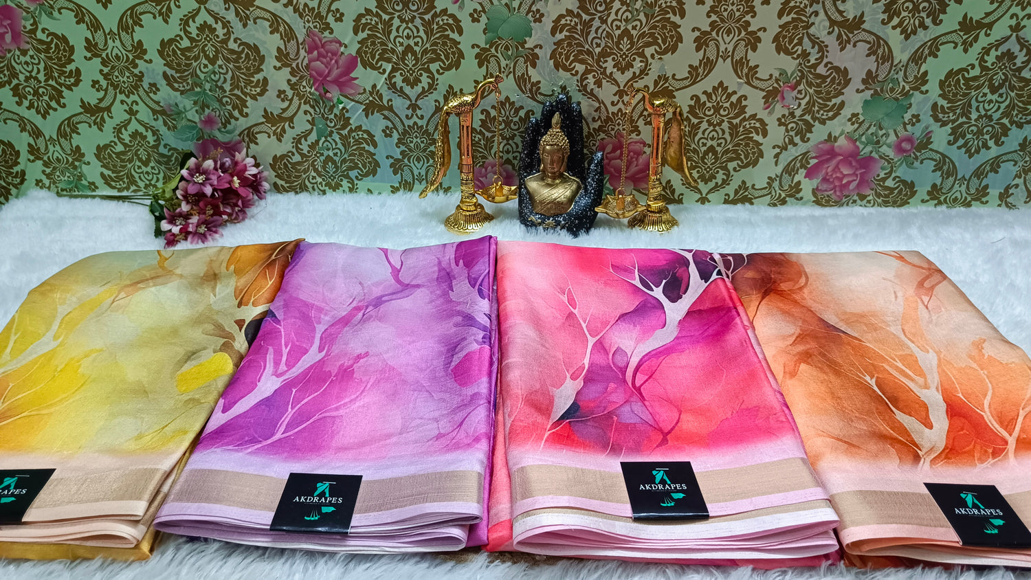 Marble Vegan Chiffon silk saree