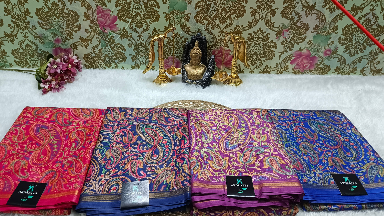 Gulmarg Paisley Vegan Crepe silk Sarees