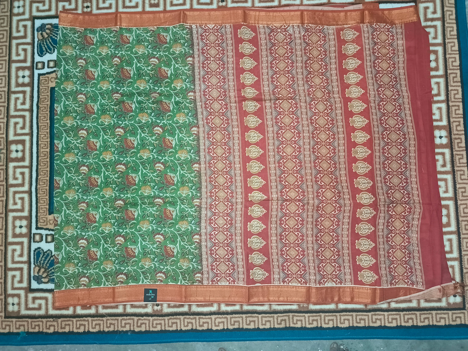 Kalamkari mangalgiri silk cotton saree