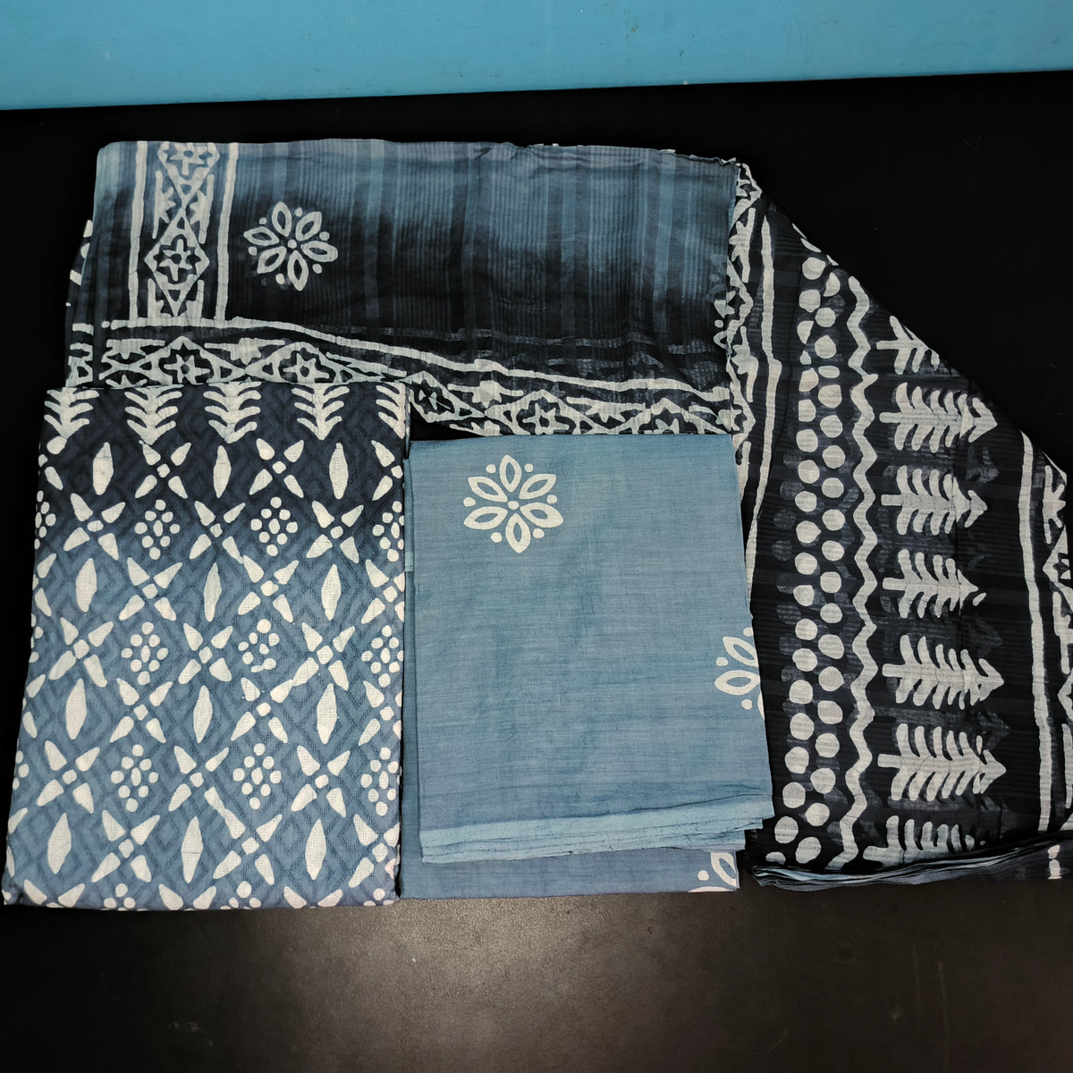 Grey Doby cotton ombre color self weave Unstitched suit PA25041