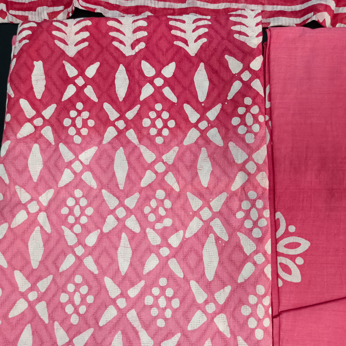 Pink Doby cotton ombre color self weave Unstitched suit PA25044