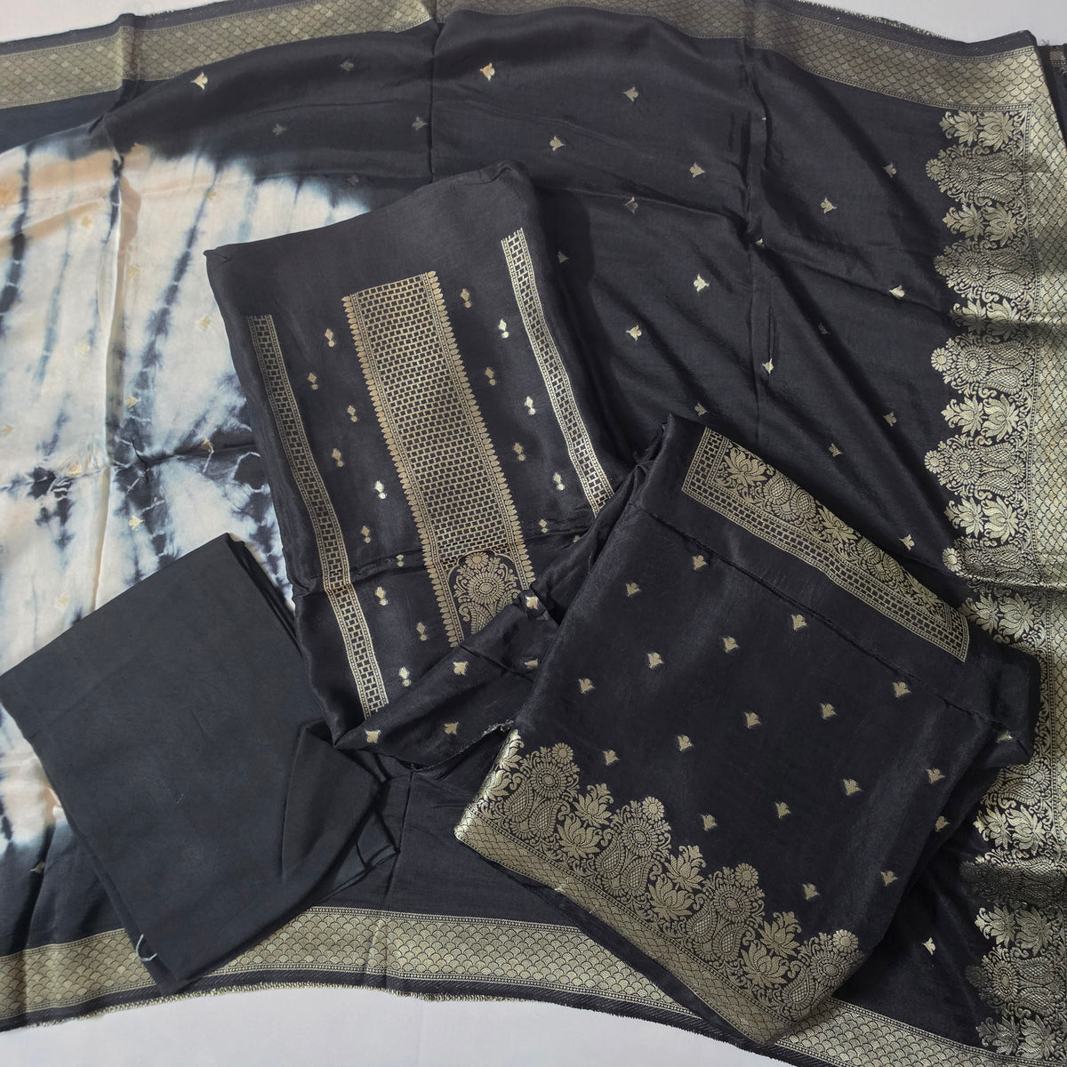 black Dola silk antique weaving antique weaving daman PA25026