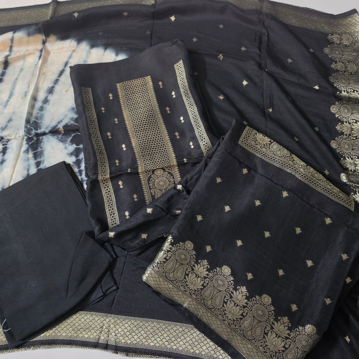 black Dola silk antique weaving antique weaving daman PA25026