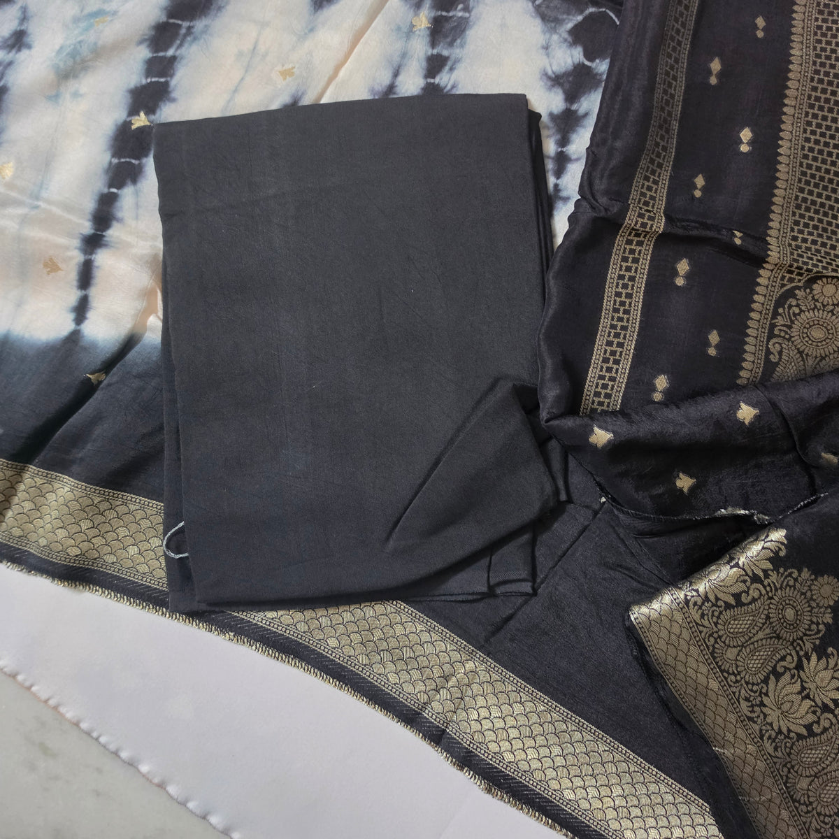 black Dola silk antique weaving antique weaving daman PA25026