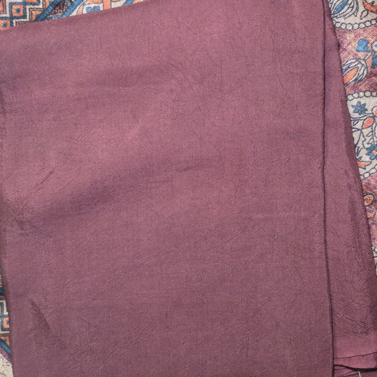 Dark Pink Semi Raw silk side panel applique work with Digital print lace dupatta PA25013
