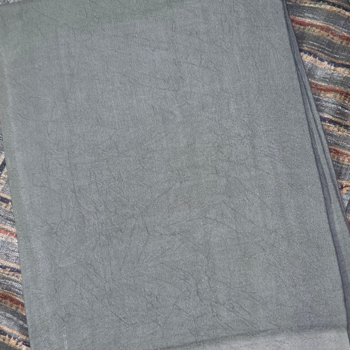 Grey Ajrakh Vegan Raw silk unstitched suits PA25062