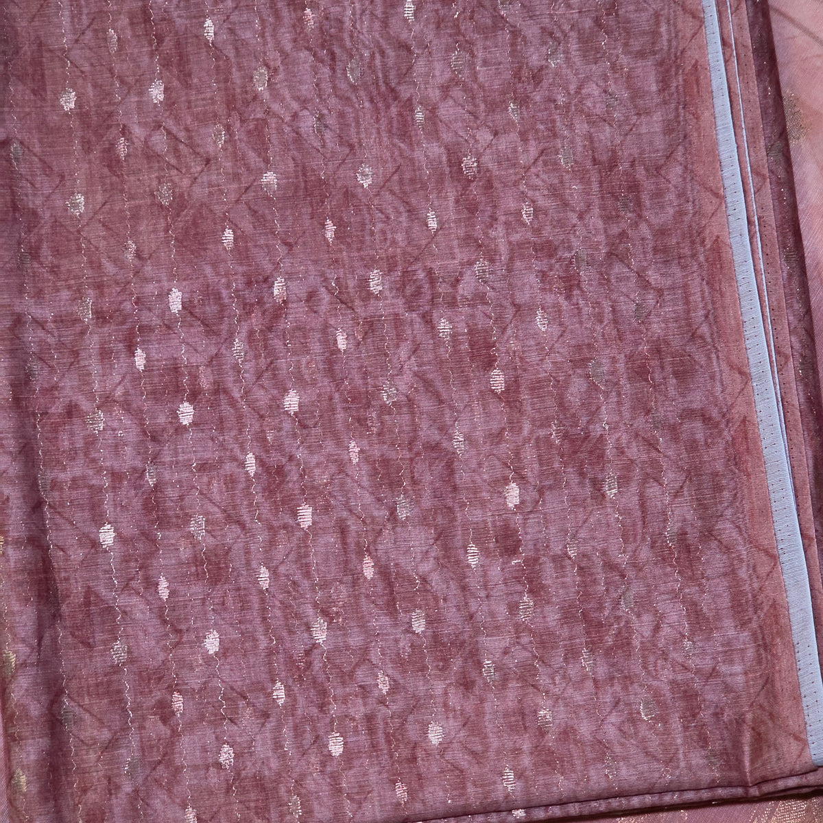 Rust Orange Chanderi Zari weave digital top banarasi dupatta PA25030