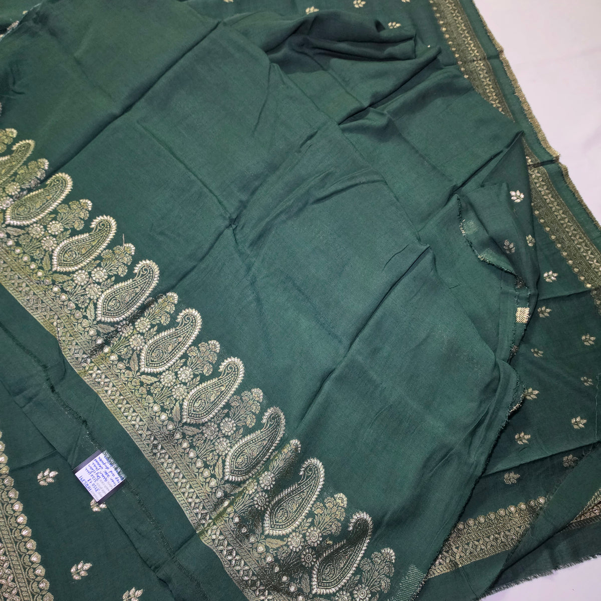 Green pure linen zari weaved Unstitched suits HA25391