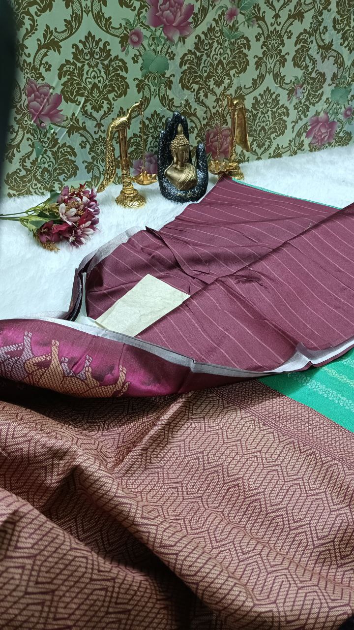Green Tinkha Cow Vegan tussar saree SA25620