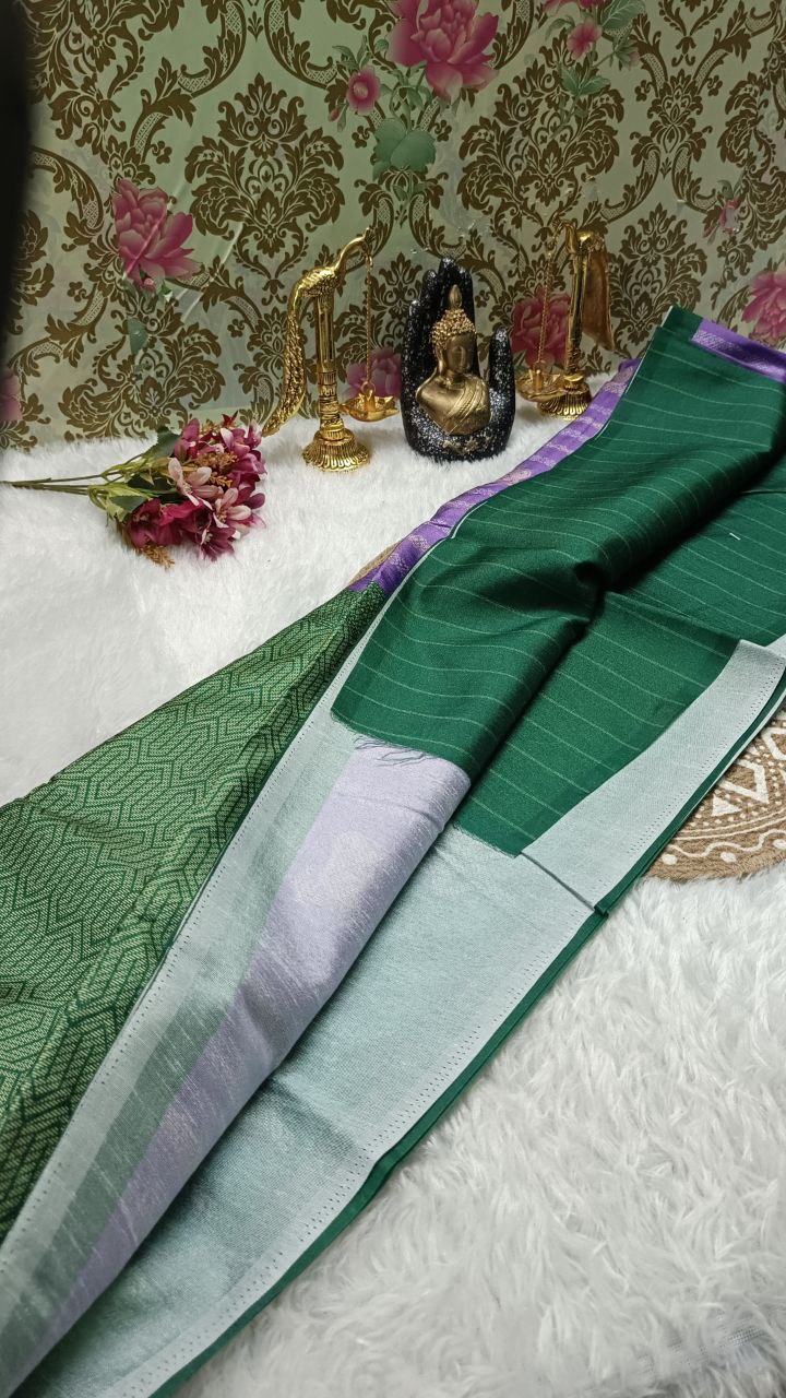 Purple Tinkha Cow Vegan tussar saree SA25621