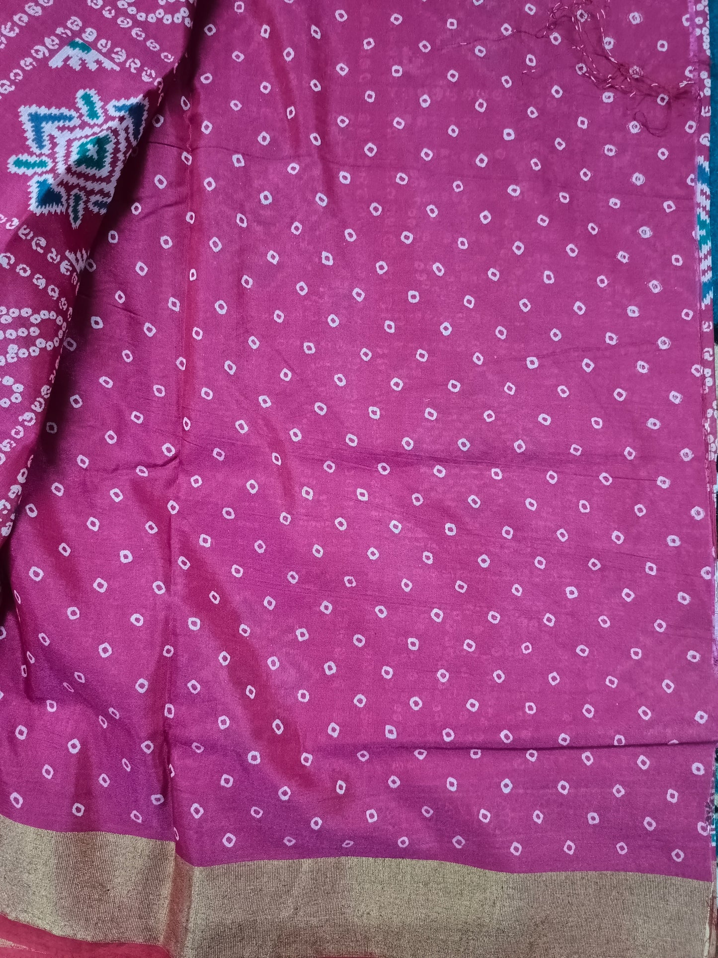 Pink patola bandhini vegan mull cotton saree HA25457 - Lightweight Summer Wear 🌿