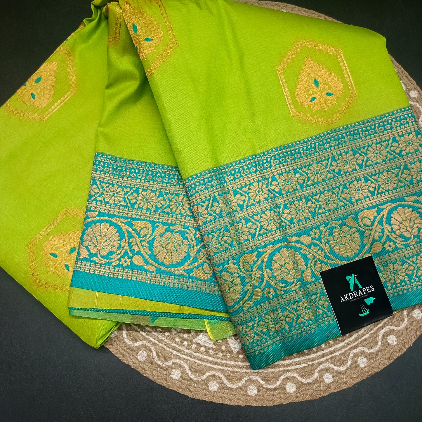 Green Anantha vastra Vegan Kanchi soft silk saree MA25121