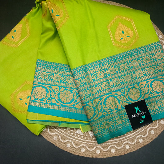 Green Anantha vastra Vegan Kanchi soft silk saree MA25121