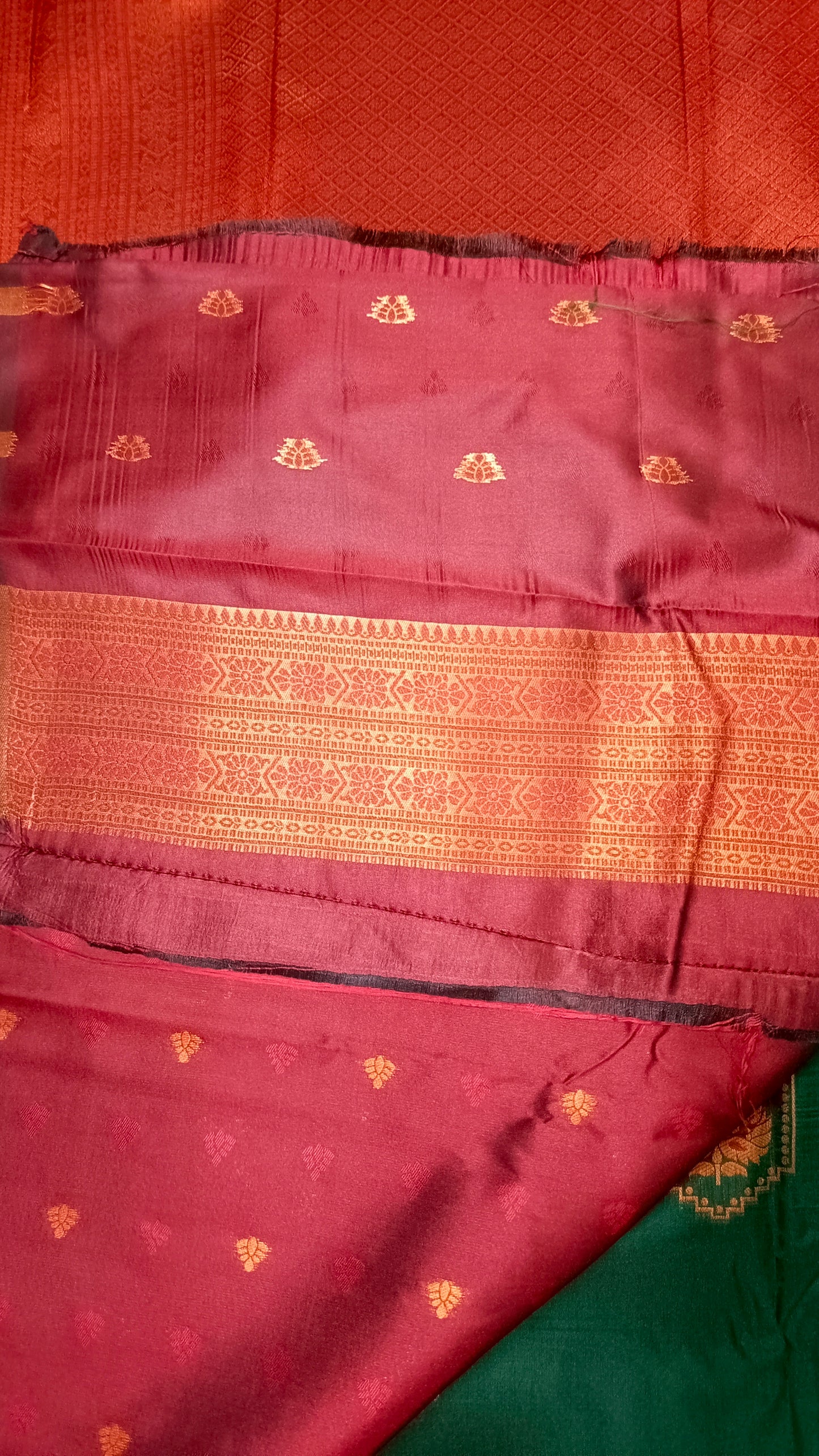 Bottle green Maroon Anantha vastra Vegan Kanchi soft silk saree MA25117