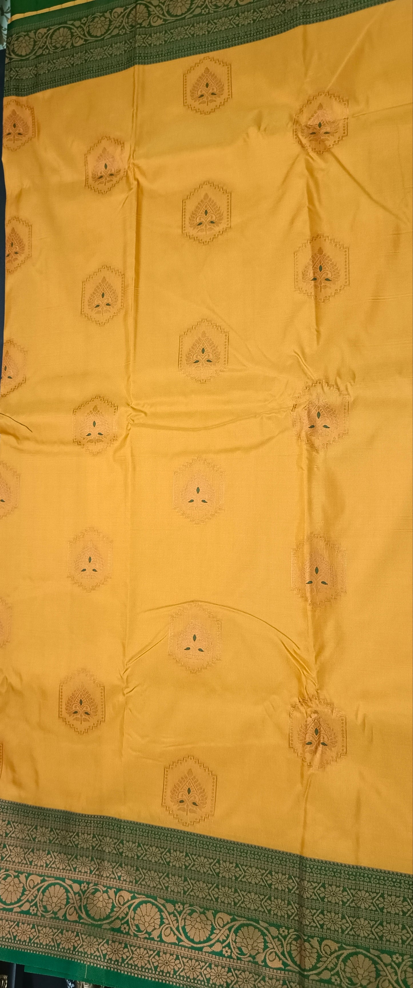 Yellow Green Anantha vastra Vegan Kanchi soft silk saree MA25118