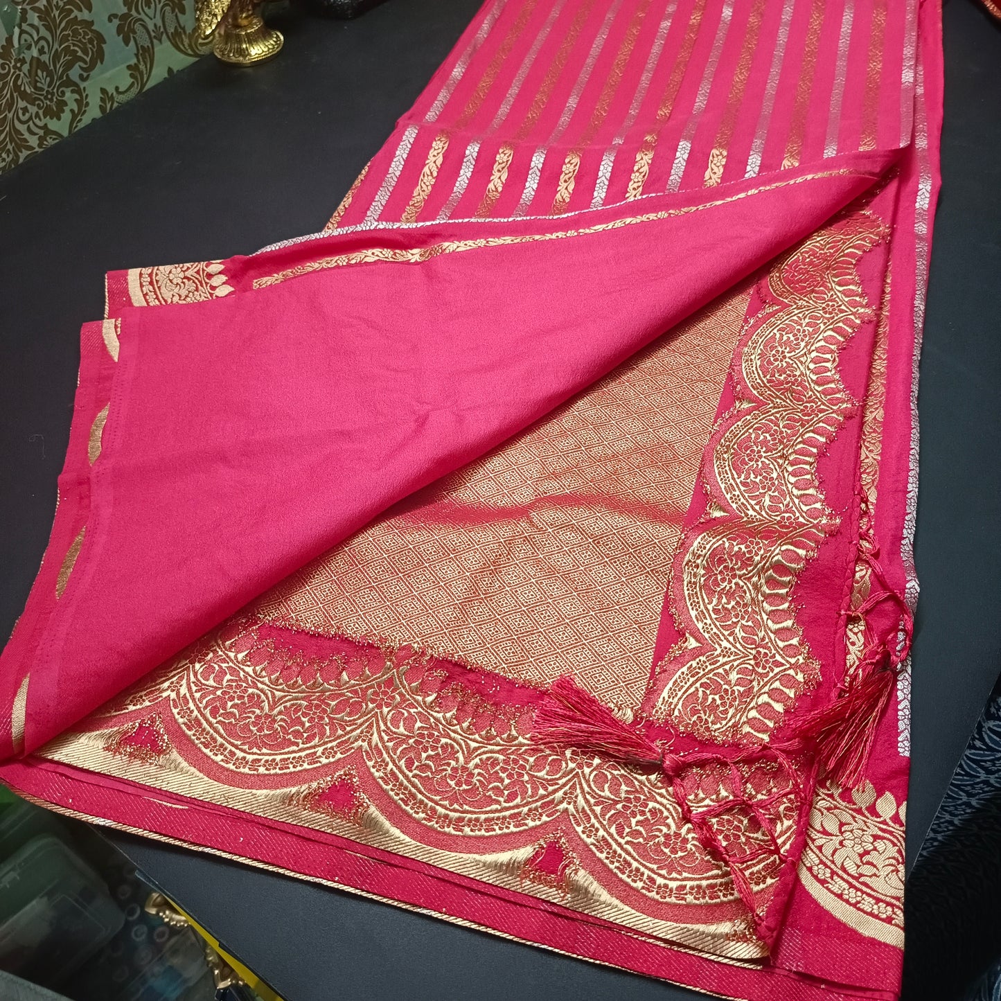 Pink Kanakavalli Premium vegan kaddi georgette saree MA25236