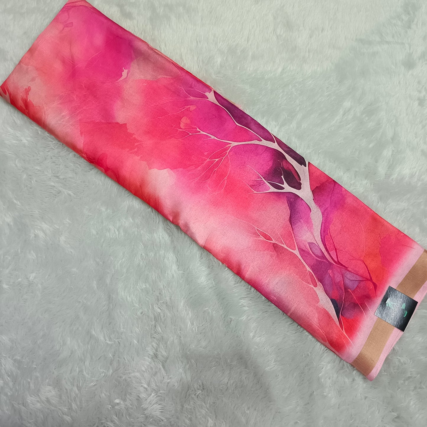 Pink Marble Vegan Chiffon silk saree SA25703